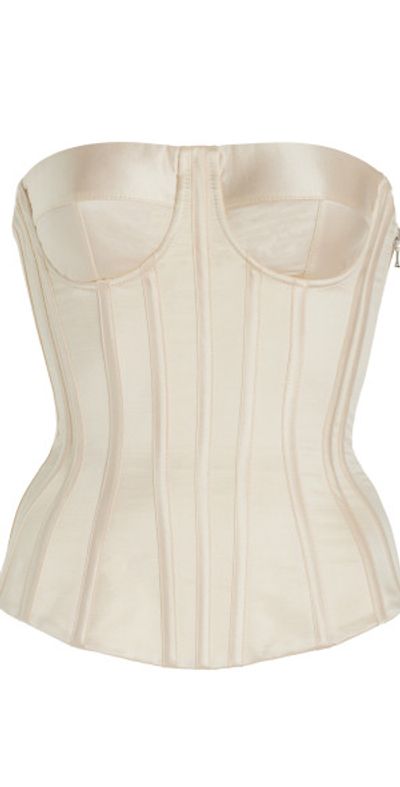 Sergio Hudson - - Strapless Silk Satin Corset Top - White - US 12 - Only At  Moda Operandi