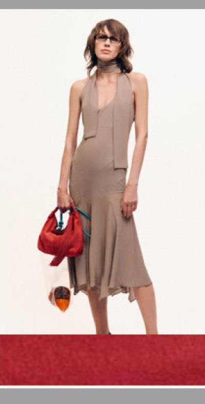 knee length dresses for ladies Leem Knitted Dress with Scarf Detail in Black main image 1