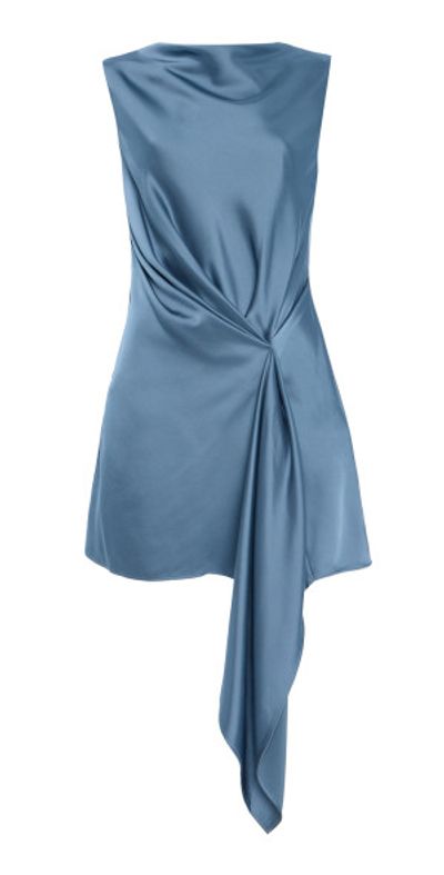Significant Other - - Alyssa Draped Satin Mini Dress - Blue - US 8 Significant Other - - Alyssa Draped Satin Mini Dress - Blue - US 8