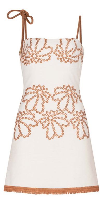 Silvia Tcherassi Balerina Fringed Cotton-Blend Mini Dress