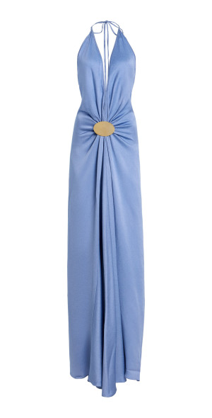 あおい. Silvia Tcherassi - - Exclusive Aiko Gathered Satin Maxi Dress
