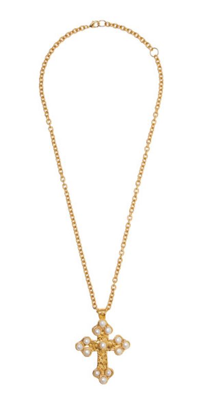 Sylvia Toledano Sylvia Toledano - Croix Pearl Gold-Plated Necklace - White - OS - Gifts For Her