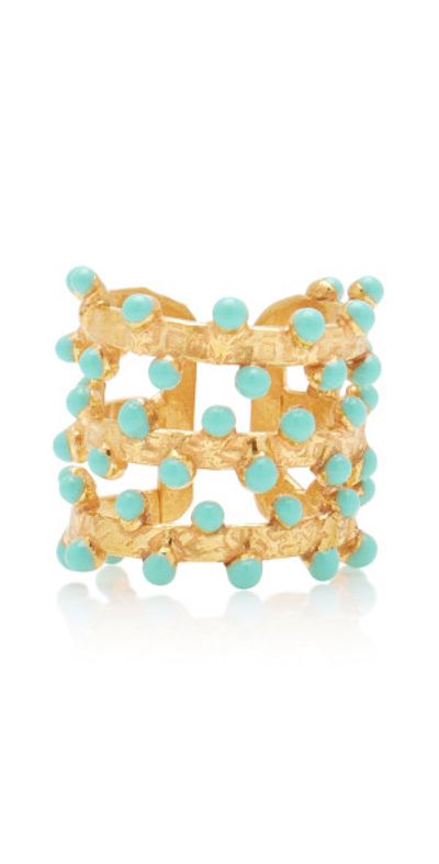 Sylvia Toledano Sylvia Toledano - Gypsy 22K Gold-Plated Ring - Blue - OS - Moda Operandi - Gifts For Her