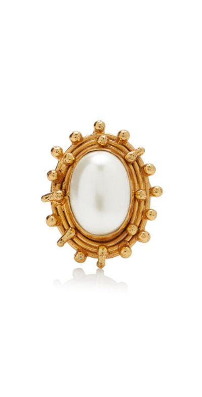 Sylvia Toledano Sylvia Toledano - Stone Dots 22K Gold-Plated Pearl Ring - White - OS - Gifts For Her