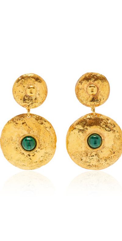 Sylvia Toledano Sylvia Toledano - Venus 22K Gold-Plated Malachite Earrings - Gold - OS - Gifts For Her