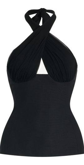 Tae Park Tae Park - Exclusive Silk Halter Top - Black - M - Moda Operandi