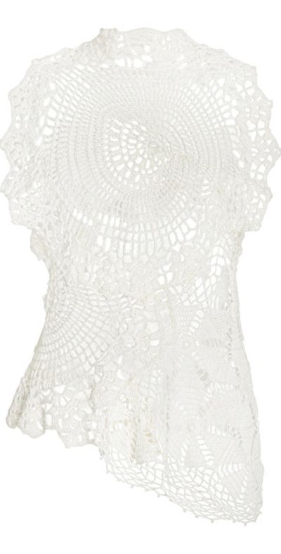The Row - - Christa Crochet Cotton Top - White - M/L - Moda Operandi
