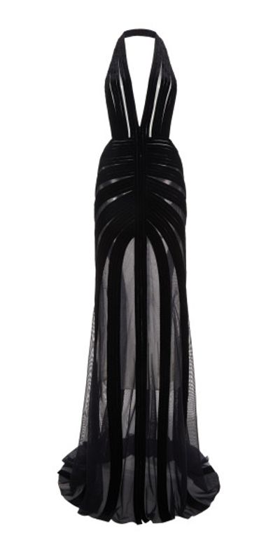 sachin and babi light blue dress Tom Ford Open-Back Twist-Front Jersey Gown in Green