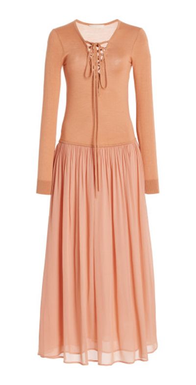 sachin and babi light blue dress Chloe Drop Waist Shift Dress Light Pink Crepe Size 36 Long Sleeve V-Ne –  Celebrity Owned