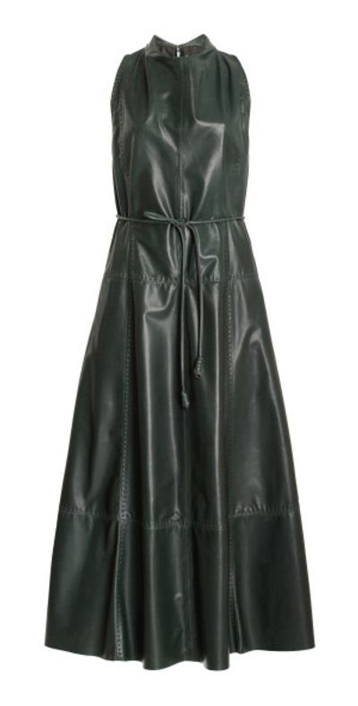 Ulla Johnson - - Ravena Patchwork Leather Midi Dress - Green - US 12 - Only  At Moda Operandi