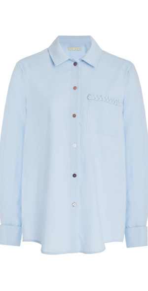Usisi USISI SISTER - - Mia Linen Shirt - Blue - L - Moda Operandi