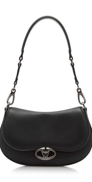 Valentino Garavani - - Ohval Small Leather Shoulder Bag - Black