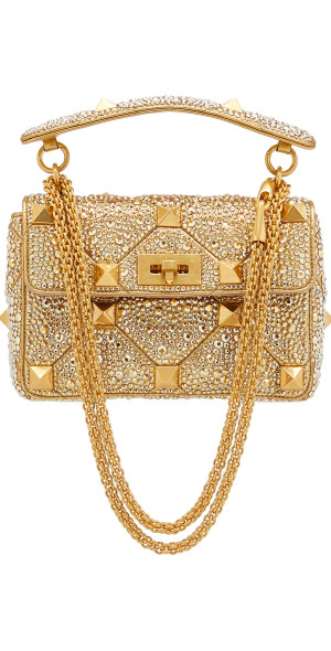 Valentino Garavani - - Roman Stud Crystal Top Handle Bag