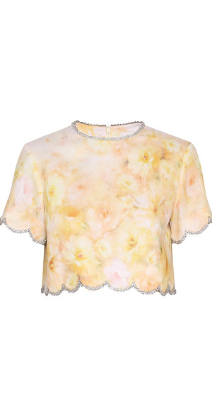 Crush Scalloped Top Yellow Floral