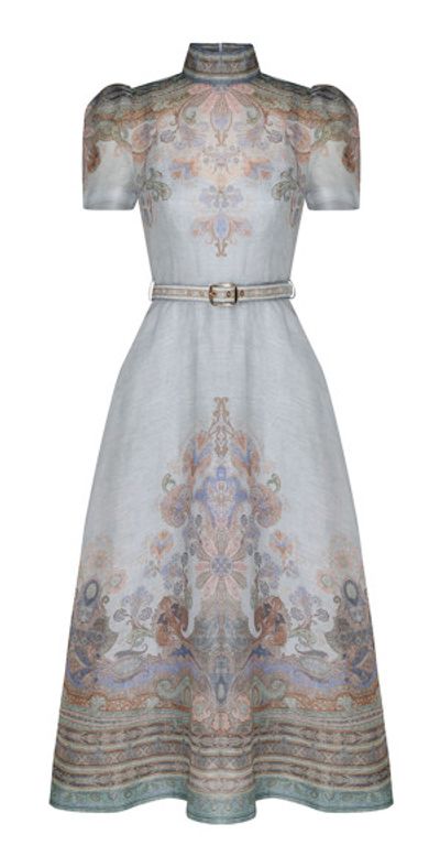 chinese dress ladies White Royal Toscana Linen Dress main image 0