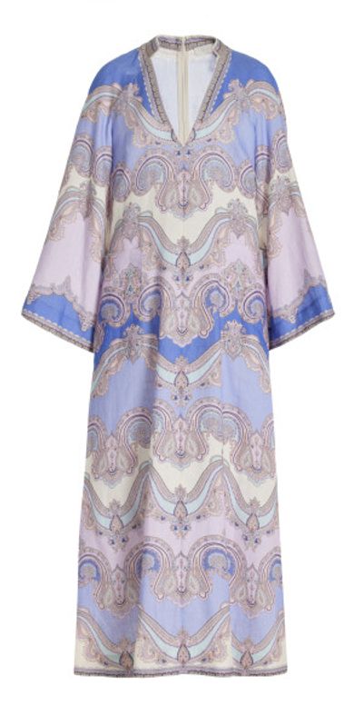 Zimmermann - - Maxine Paisley Linen Midi Tunic Dress - Blue - 0P