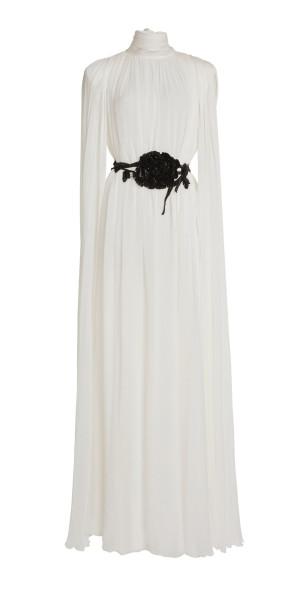 Zuhair Murad Zuhair Murad - Cape-Detailed Silk Chiffon Maxi Dress - White - FR 32 - Only At Moda Operandi