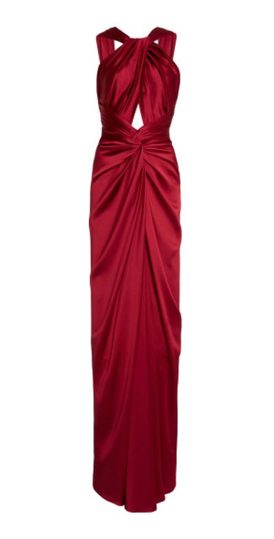 Zuhair Murad - - Draped Cutout Satin Maxi Dress - Red - FR 38 - Only At  Moda Operandi