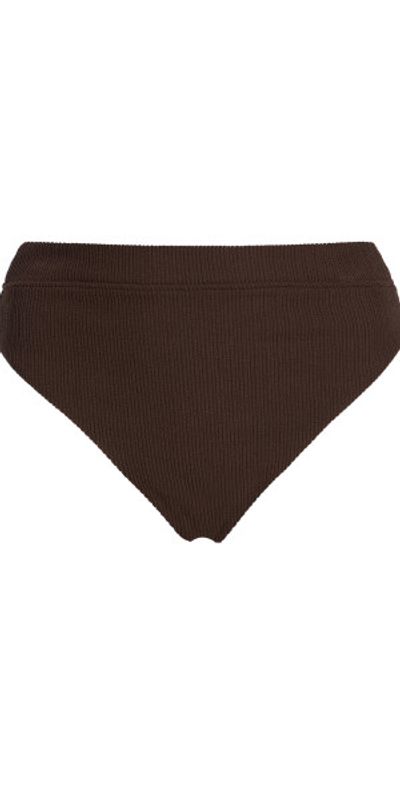 Zulu & Zephyr Zulu & Zephyr - Textured High-Cut Bikini Brief - Brown - AU 14