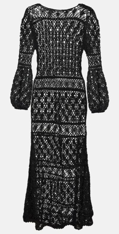 white christmas dresses Crochet Aerin Mini Dress XSmall / Black