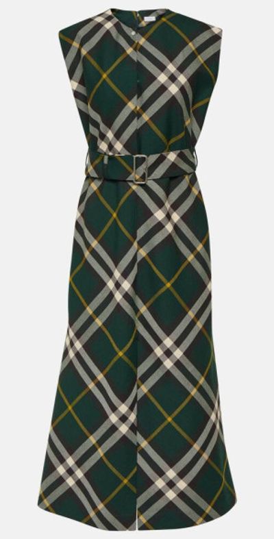 Burberry Burberry Burberry Check wool midi dress