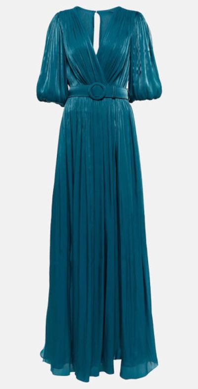 blue dress for baby girl Costarellos - Colette Lurex Georgette Halterneck Gown