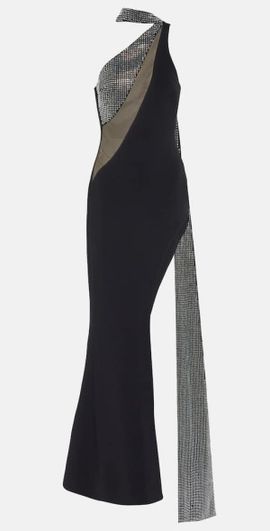 david koma tulle scarf mini dress David Koma Tulle Scarf Asymmetrical Hem Mini Dress in Black & Red