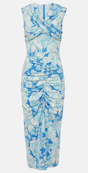 DVF ワンピース Stephen ruched jersey midi dress952497 Stephen ruched jersey midi dress in black - Diane Von