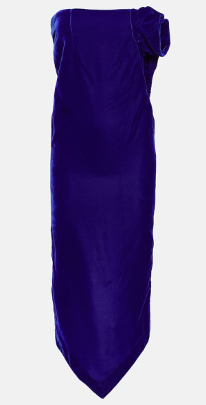Enchanting Elegance: Strapless Floral AppliquÃ© Dress with Shimmering Glitter Skirt main image 1
