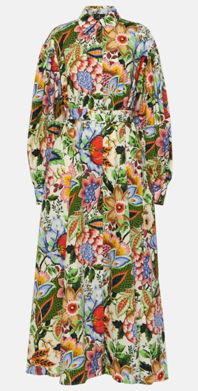 Etro Etro Floral cotton midi shirt dress