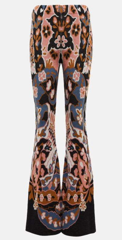 Etro Etro Floral high-rise flared wool pants