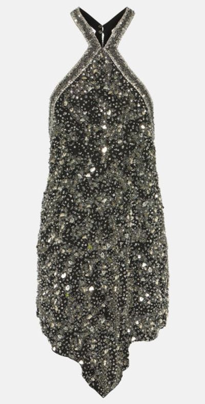 green emerald velvet dress Isabel Marant - Silver Heliane Mini Dress for Women - Size 34 FR