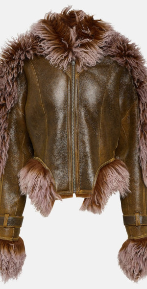 Jean Paul Gaultier - x KNWLS shearling and leather jacket