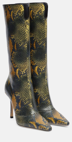 Jimmy Choo - The Boot 100 snake-effect knee-high boots