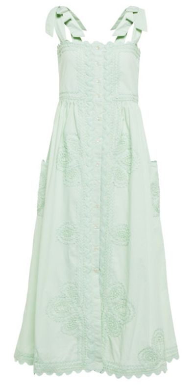 Juliet Dunn - Self-tie cotton poplin midi dress