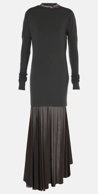 lemaire draped mesh jersey maxi dress Lemaire