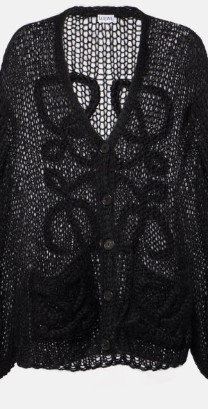 Loewe - Anagram open-knit mohair-blend cardigan
