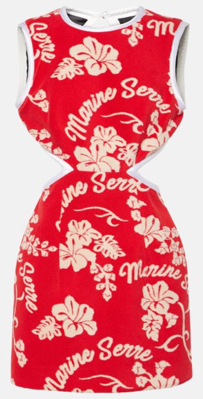 Marine Serre - Floral open-back jacquard minidress