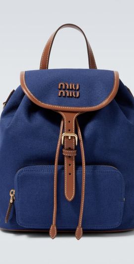 Miu Miu Miu Miu Leather-trimmed canvas backpack