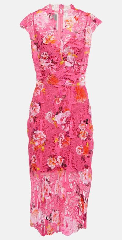 Monique Lhuillier - Floral guipure lace midi dress Monique Lhuillier - Floral guipure lace midi dress