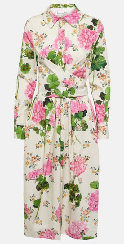 oscar de la renta shirt dress Oscar De La Renta Cotton-Blend Poplin Maxi Shirt Dress In White - 60% Off