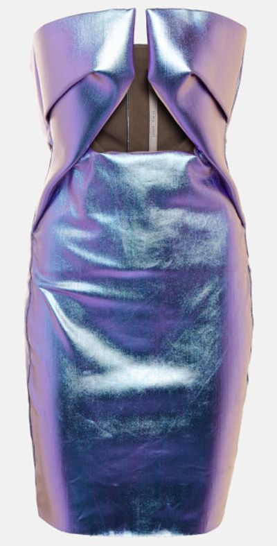 knee length dresses for ladies CHROME HEARTS METALLIC DENIM MINI DRESS – AKIRA