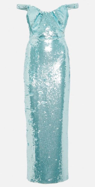 Roland Mouret - Sequined off-shoulder maxi dress