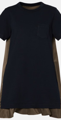 Sacai - Sleeveless Mixed Media Shift Dress in Black at Nordstrom