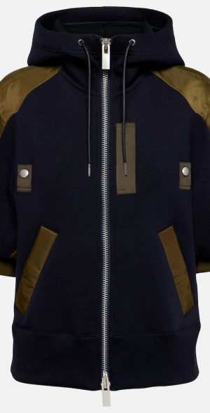 Sacai - Paneled cotton-blend blouson jacket