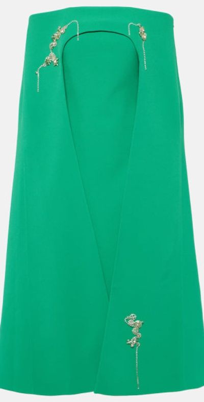 Safiyaa Safiyaa Rowan Manorel embellished caped midi dress