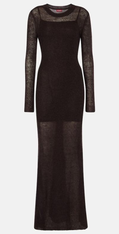 staud mesh dress STAUD Albee Feather-Embellished Mesh Mini Dress