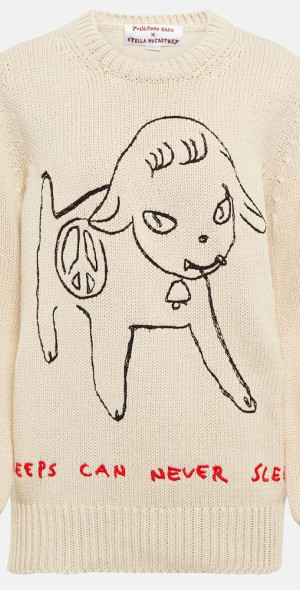 Stella McCartney - x Yoshitomo Nara embroidered cotton sweatshirt