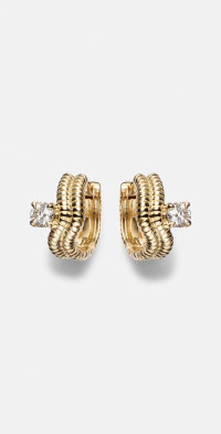 【Stone and Strand】 Duchess Orchid 10ktゴールドイヤリング w Stone and Strand - Duchess Orchid 10kt gold earrings with