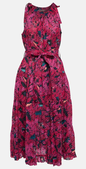 Ulla Johnson Mariam Silk Bias Cut Flutter Sleeve Dress